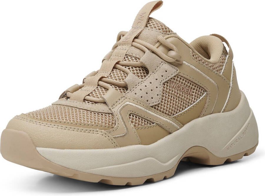 Woden Sif Reflective Lage sneakers Dames Beige