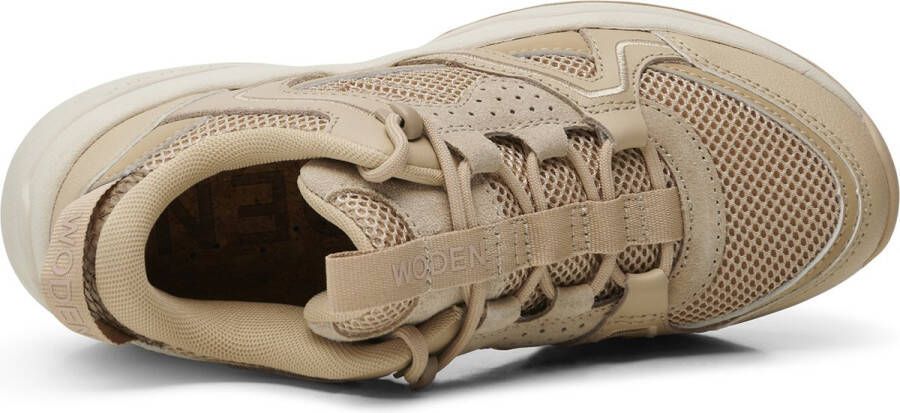 Woden Sif Reflective Lage sneakers Dames Beige