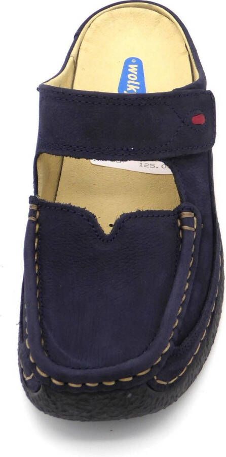 Wolky Comfortschoenen Roll Slipper blauw nubuck