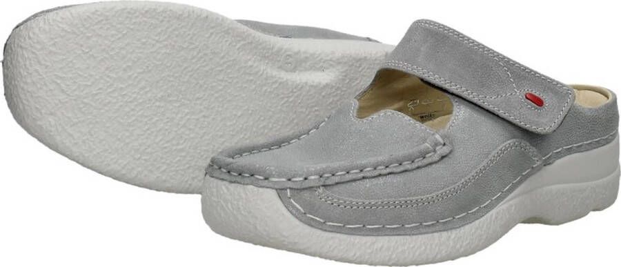 Wolky Comfortschoenen Roll Slipper lichtgrijs nubuck