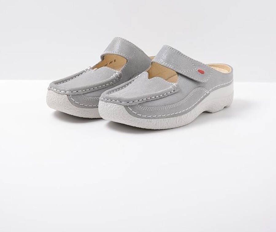 Wolky Comfortschoenen Roll Slipper lichtgrijs nubuck