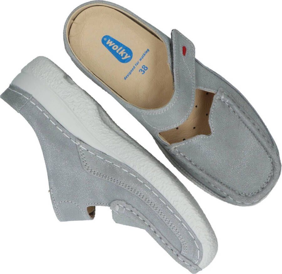 Wolky Comfortschoenen Roll Slipper lichtgrijs nubuck