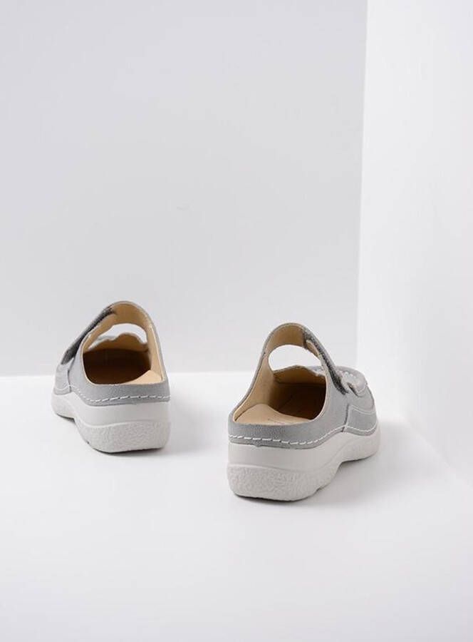 Wolky Comfortschoenen Roll Slipper lichtgrijs nubuck