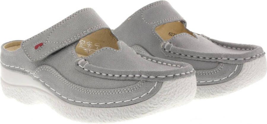 Wolky Comfortschoenen Roll Slipper lichtgrijs nubuck