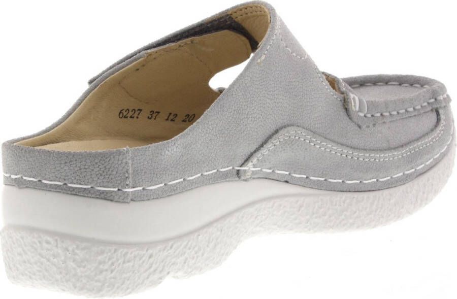 Wolky Comfortschoenen Roll Slipper lichtgrijs nubuck