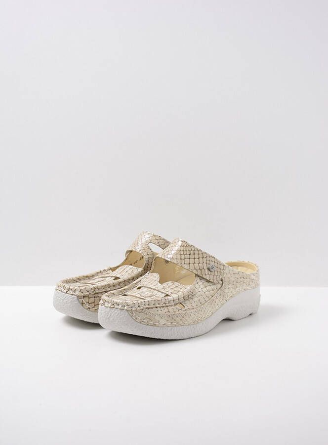 Wolky Comfortschoenen Roll Talaria beige crocolook leer