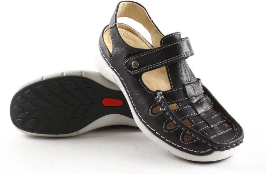 Wolky Comfortschoenen Rolling Sun zwart leer