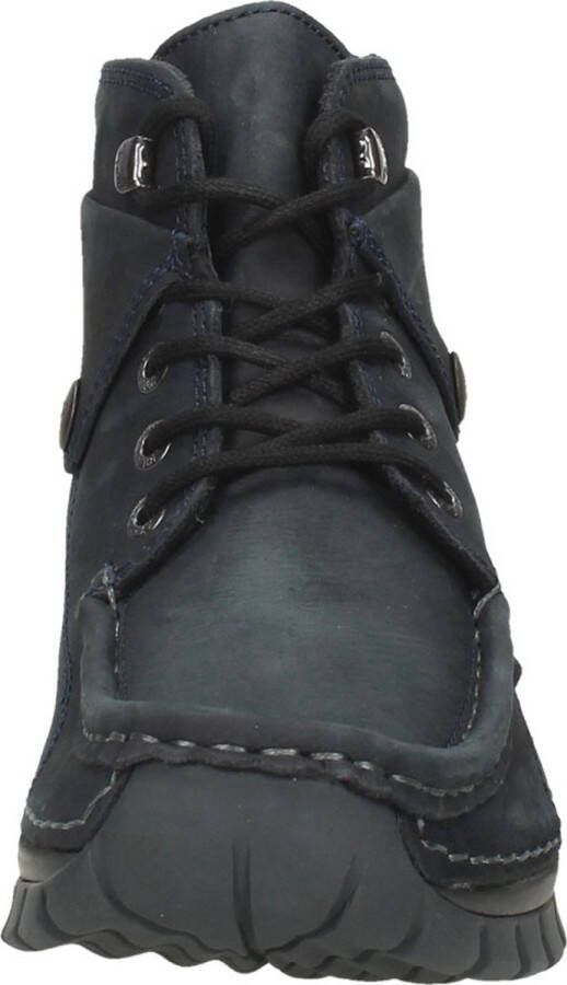 Wolky Hoge veterschoenen Jump blauw nubuck