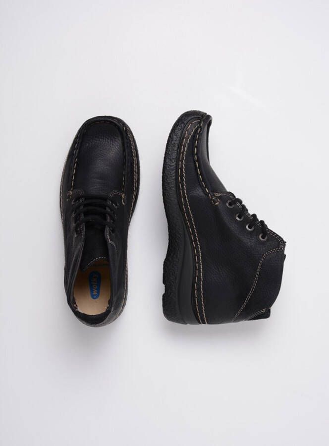 Wolky Hoge veterschoenen Roll Shoot zwart nubuck