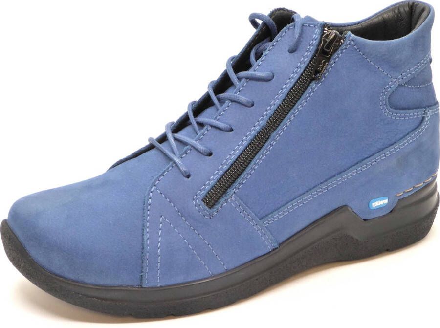 Wolky Hoge veterschoenen Why atlantisch blauw nubuck