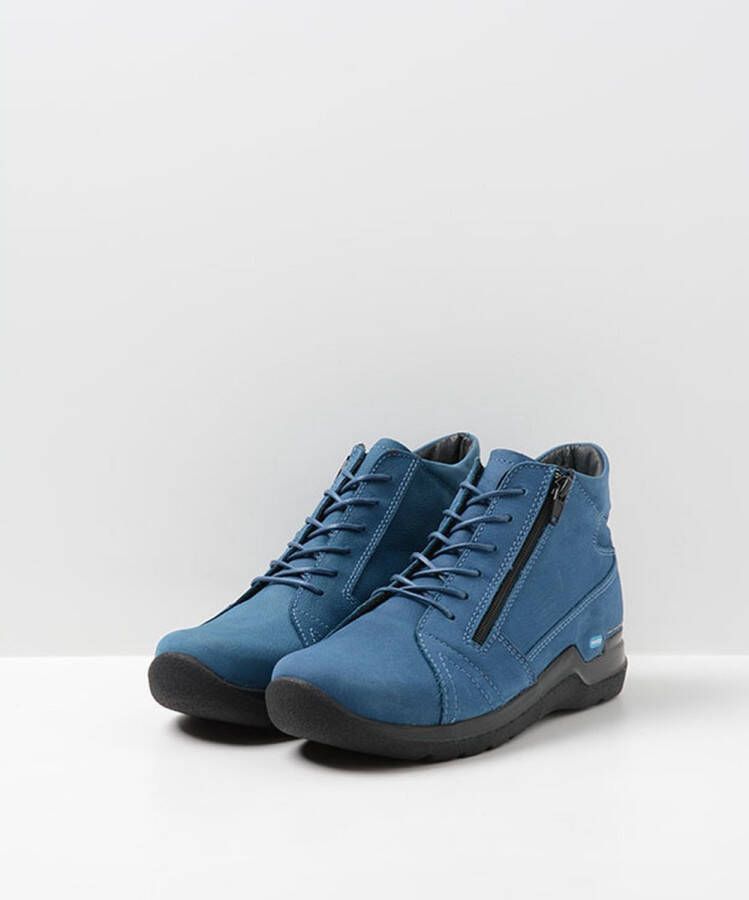 Wolky Hoge veterschoenen Why atlantisch blauw nubuck