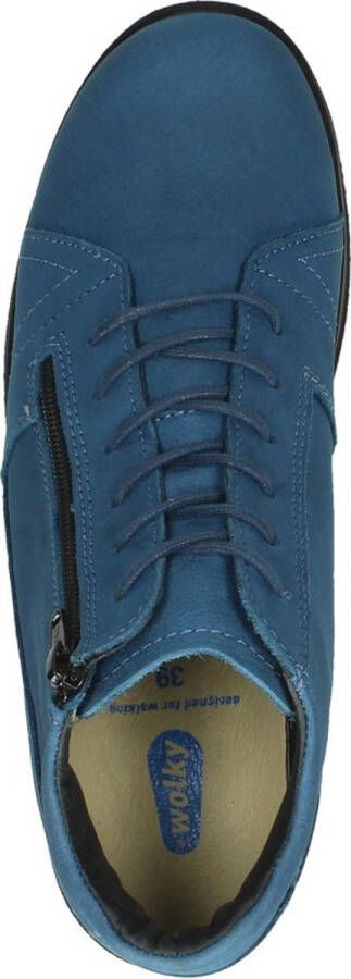 Wolky Hoge veterschoenen Why atlantisch blauw nubuck