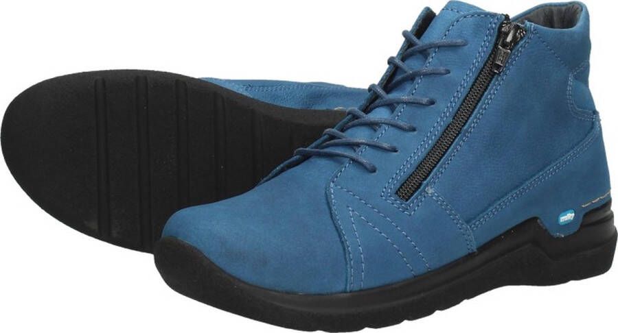 Wolky Hoge veterschoenen Why atlantisch blauw nubuck