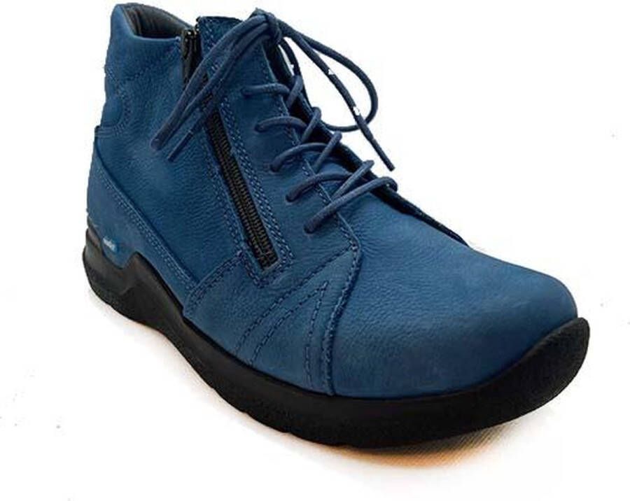 Wolky Hoge veterschoenen Why atlantisch blauw nubuck