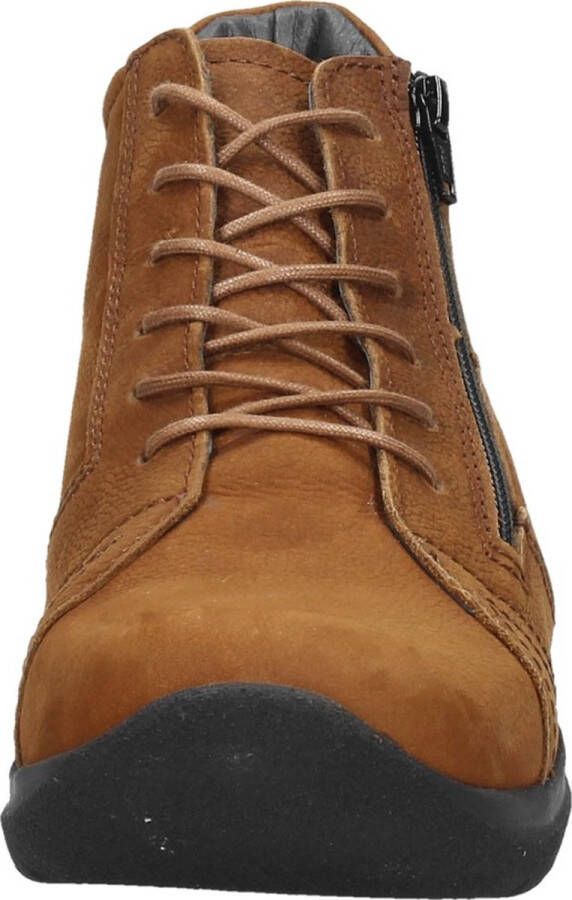 Wolky Hoge veterschoenen Why cognac nubuck