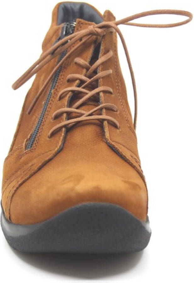 Wolky Hoge veterschoenen Why cognac nubuck