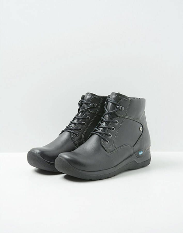 Wolky Hoge veterschoenen Whynot zwart leer