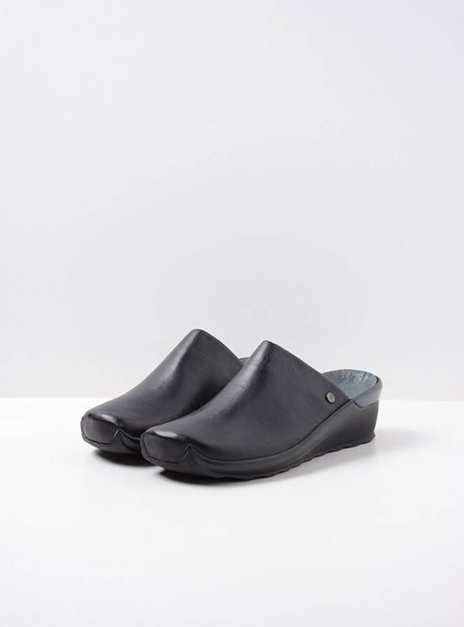 Wolky Slippers Go zwart leer