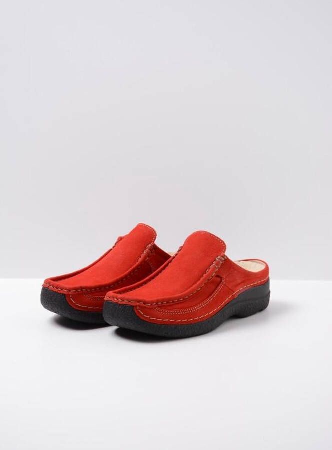 Wolky Comfortschoenen Roll Slide donkerrood nubuck