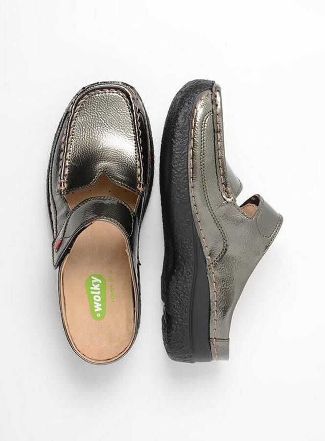 Wolky Comfortschoenen Roll Slipper Vegan grijsgroen vegan lak - Foto 7