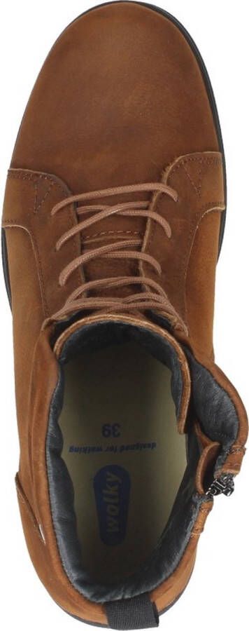 Wolky Midi Veterschoenen Hak cognac