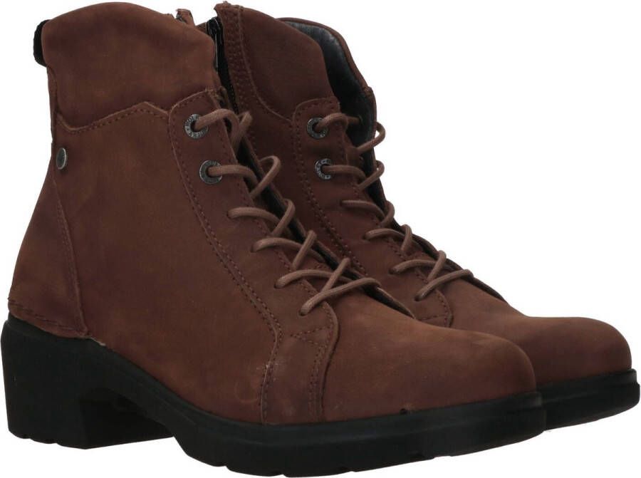 Wolky Midi Veterschoenen Hak cognac