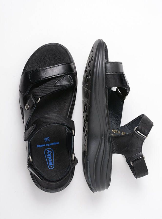 Wolky Sandalen Cirro zwart leer