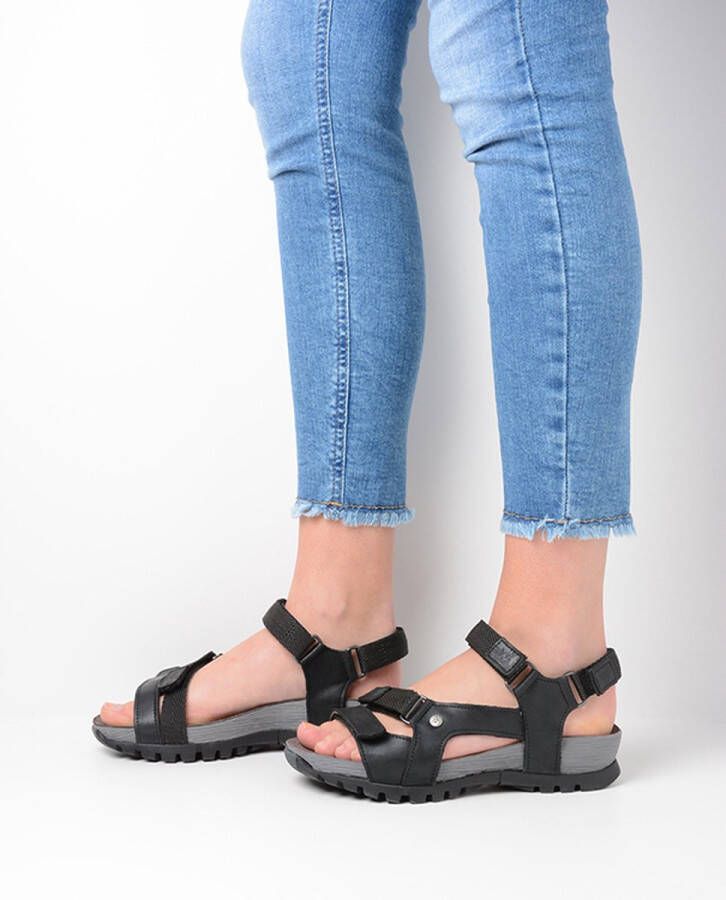 Wolky Sandalen Cradle zwart leer