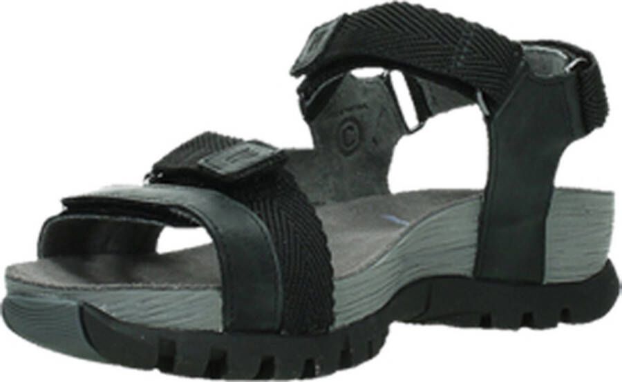 Wolky Sandalen Cradle zwart leer