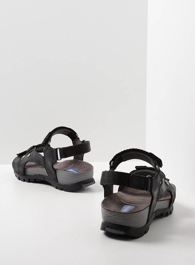 Wolky Sandalen Cradle zwart leer