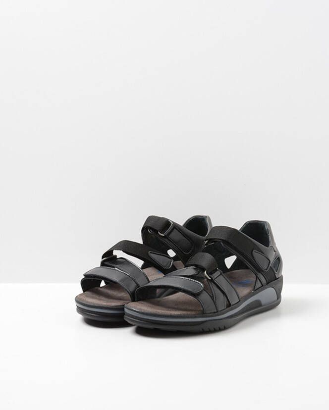 Wolky Sandalen Desh zwart leer