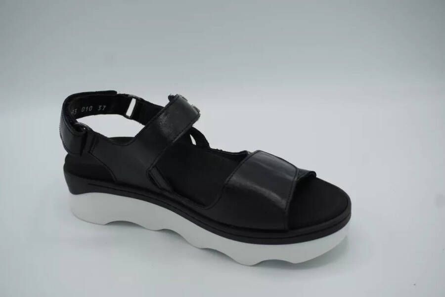 Wolky Sandalen Medusa zwart wit leer