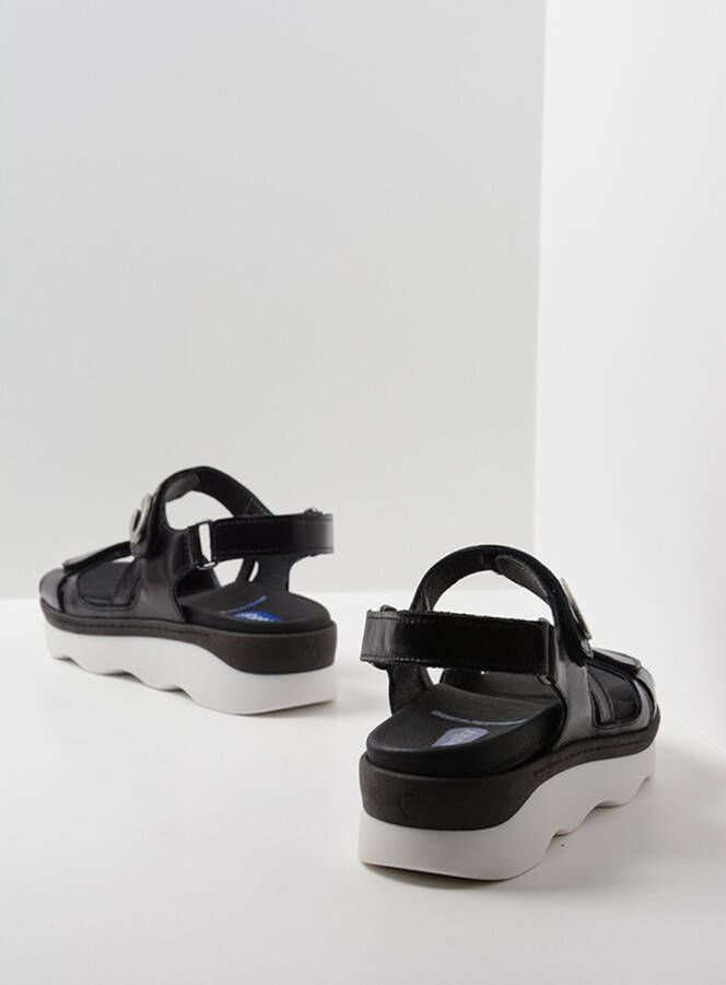 Wolky Sandalen Medusa zwart wit leer