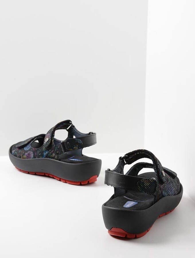 Vernederen regen bang Wolky Dames Sandalen 0332545 000 Rio Flowerpoint Zwart - Schoenen.nl