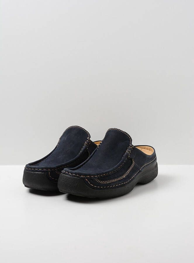 Wolky Shoe > Heren > Comfortschoenen Roll Slide men blauw nubuck