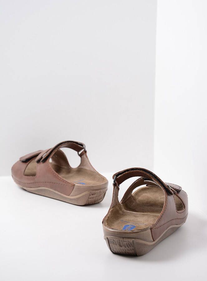 Wolky Slippers Jasper cognac leer