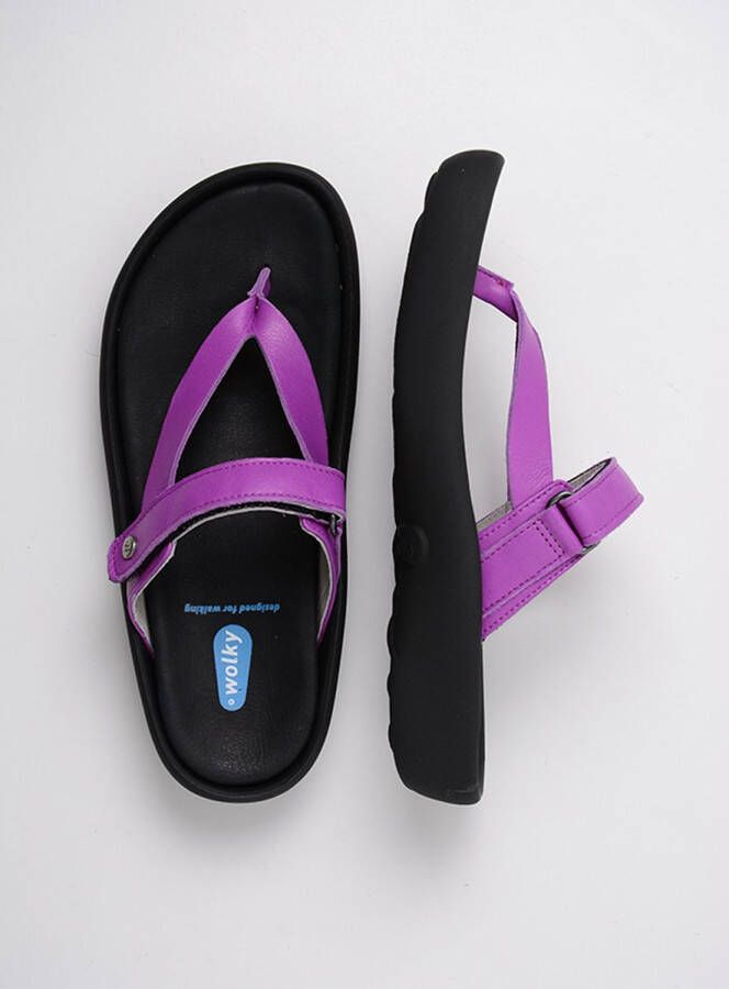 Wolky Slippers Peace fuchsia leer - Foto 3