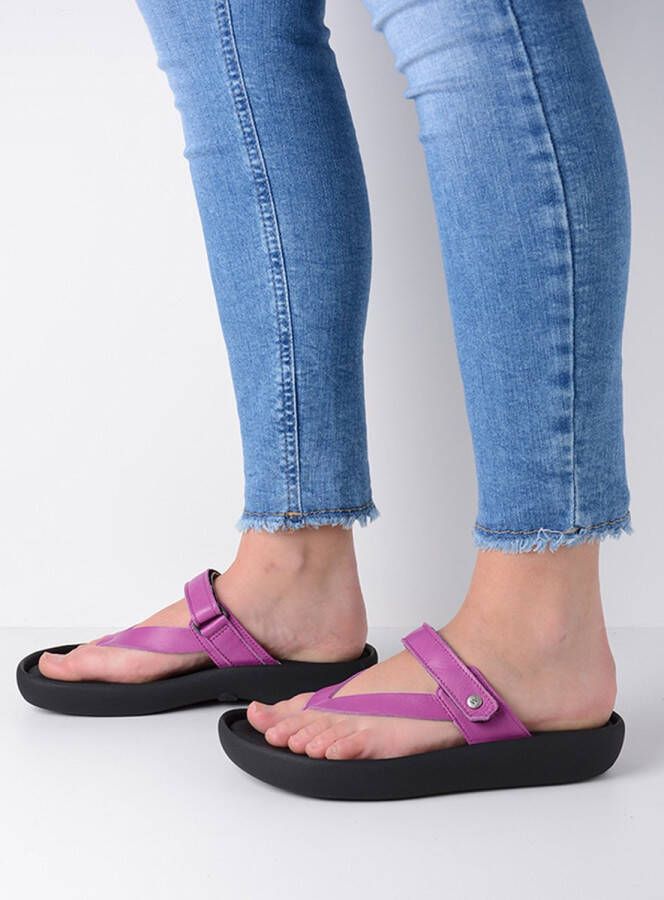 Wolky Slippers Peace fuchsia leer - Foto 6