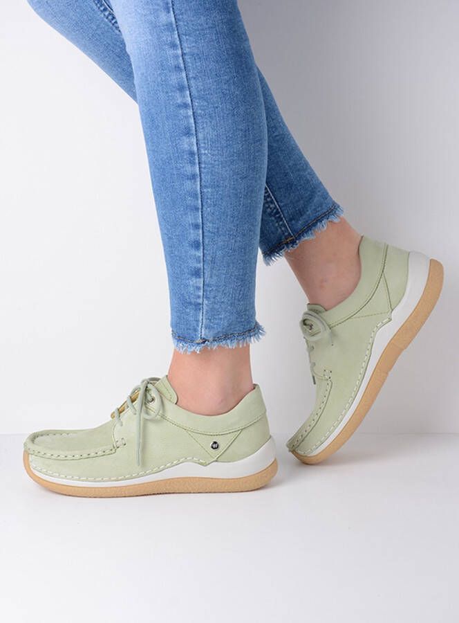 Wolky Veterschoenen Celebration lichtgroen nubuck