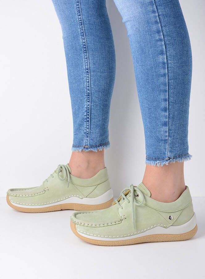 Wolky Veterschoenen Celebration mintgroen nubuck