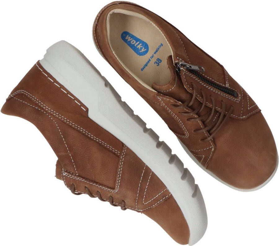 Wolky Dames Veterschoen Feltwell 0660911 410 Cognac Nubuck - Foto 13