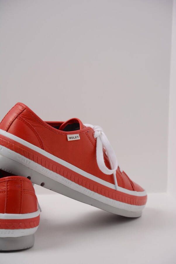 Wolky Lage Sneakers 01230 Linda 30500 rood leer Schoenen