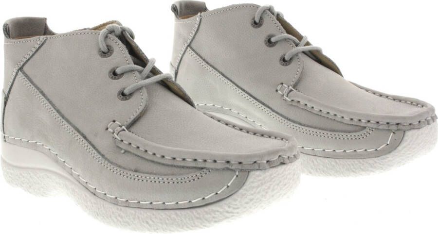 Wolky Veterschoenen Roll Moc lichtgrijs nubuck