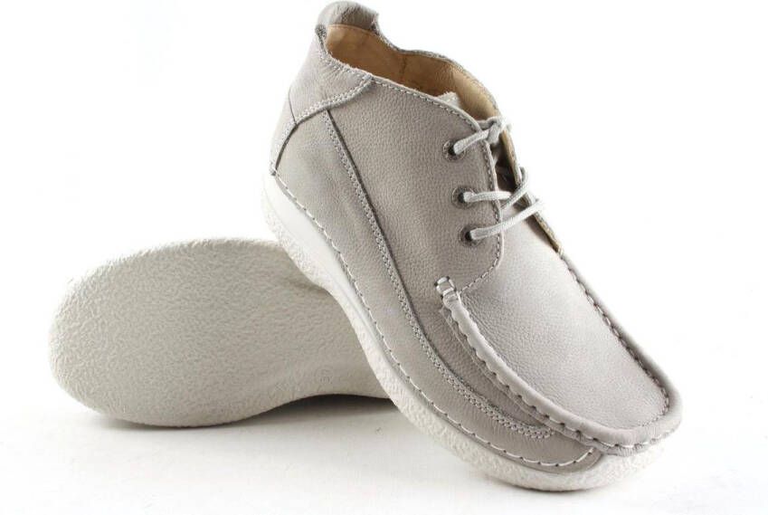 Wolky Veterschoenen Roll Moc lichtgrijs nubuck