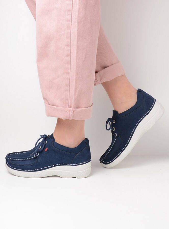 Wolky Veterschoenen Roll Shoe denim nubuck