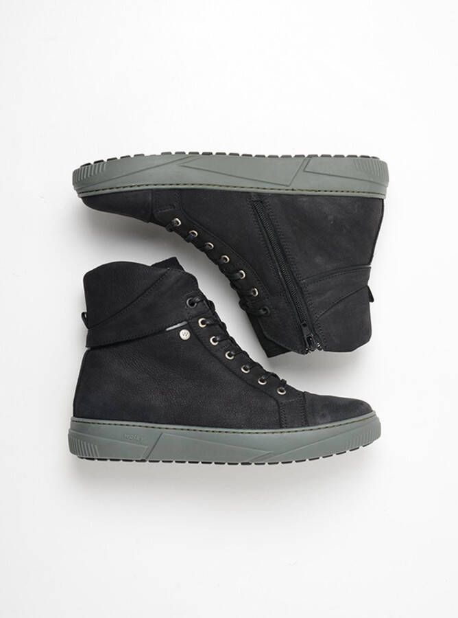 Wolky Veterschoenen Wheel zwart saliegroen nubuck