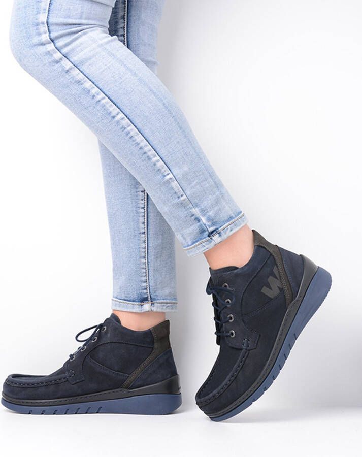 Wolky Veterschoenen Zoom donkerblauw Nubuck