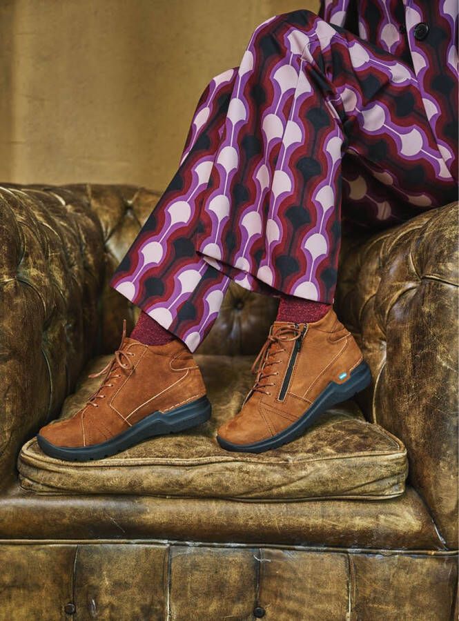 Wolky Why Veterschoenen Hoog cognac