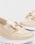 Wonders Moccasin van gestructureerd leer met linkversiering Beige Dames - Thumbnail 10