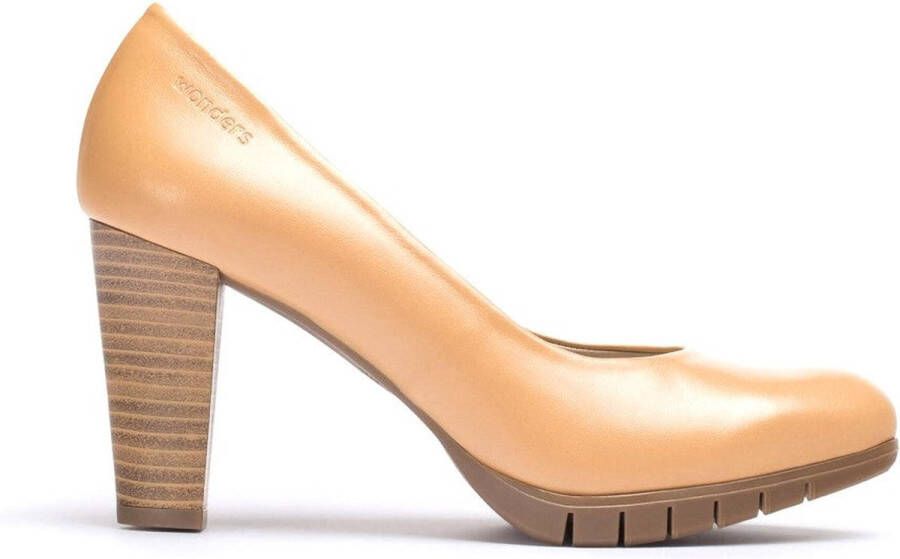 Wonders Elegante Bruine Leren Pump Brown Dames